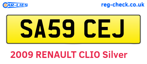 SA59CEJ are the vehicle registration plates.
