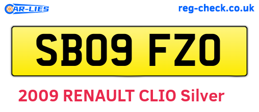 SB09FZO are the vehicle registration plates.