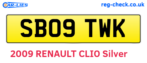 SB09TWK are the vehicle registration plates.