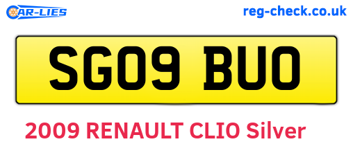 SG09BUO are the vehicle registration plates.