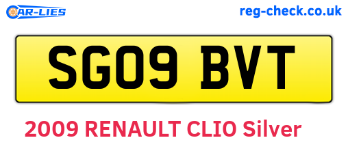 SG09BVT are the vehicle registration plates.
