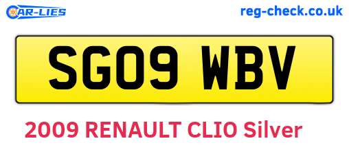 SG09WBV are the vehicle registration plates.