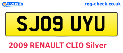 SJ09UYU are the vehicle registration plates.