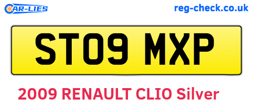 ST09MXP are the vehicle registration plates.