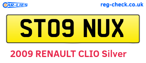 ST09NUX are the vehicle registration plates.