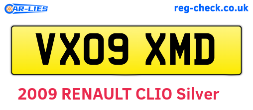 VX09XMD are the vehicle registration plates.