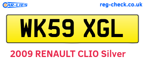 WK59XGL are the vehicle registration plates.