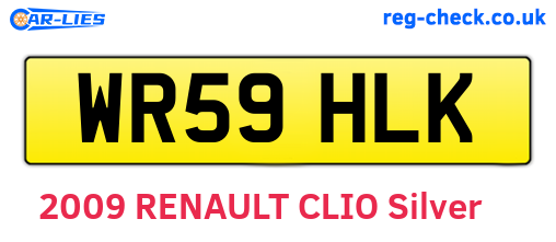 WR59HLK are the vehicle registration plates.