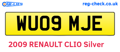 WU09MJE are the vehicle registration plates.
