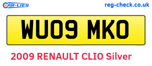 WU09MKO are the vehicle registration plates.