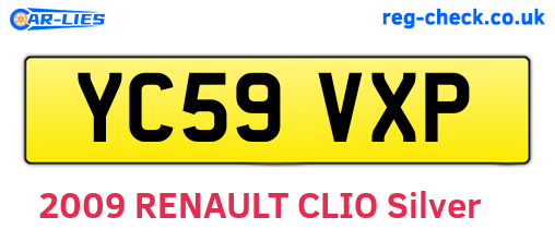 YC59VXP are the vehicle registration plates.