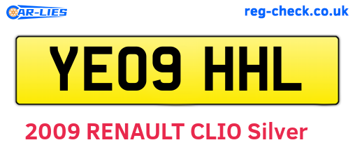 YE09HHL are the vehicle registration plates.