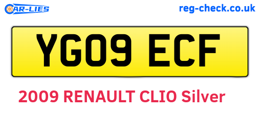 YG09ECF are the vehicle registration plates.