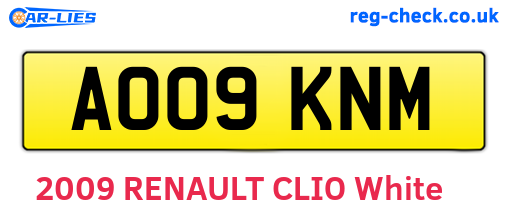 AO09KNM are the vehicle registration plates.