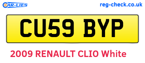 CU59BYP are the vehicle registration plates.