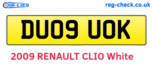 DU09UOK are the vehicle registration plates.