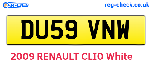 DU59VNW are the vehicle registration plates.