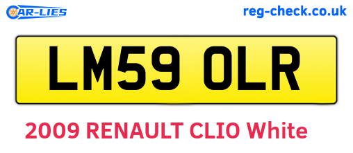 LM59OLR are the vehicle registration plates.