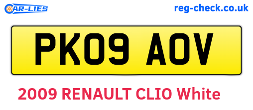 PK09AOV are the vehicle registration plates.