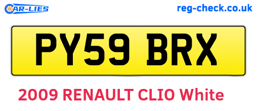 PY59BRX are the vehicle registration plates.