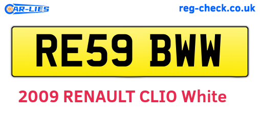 RE59BWW are the vehicle registration plates.