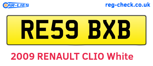 RE59BXB are the vehicle registration plates.