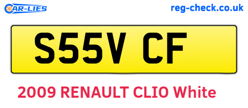 S55VCF are the vehicle registration plates.