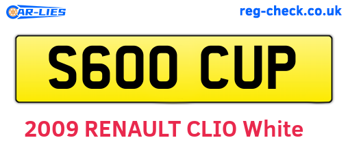 S600CUP are the vehicle registration plates.