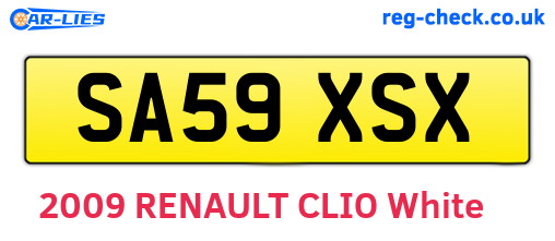 SA59XSX are the vehicle registration plates.