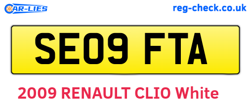 SE09FTA are the vehicle registration plates.