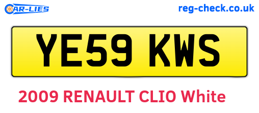 YE59KWS are the vehicle registration plates.