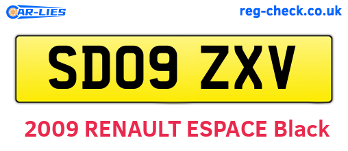 SD09ZXV are the vehicle registration plates.
