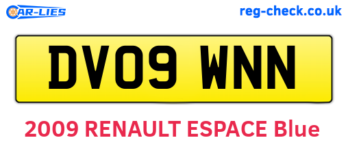 DV09WNN are the vehicle registration plates.