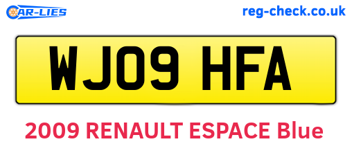 WJ09HFA are the vehicle registration plates.