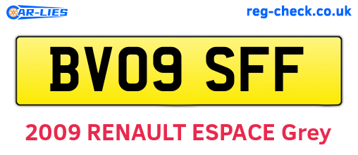 BV09SFF are the vehicle registration plates.