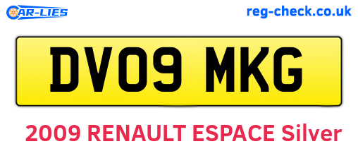 DV09MKG are the vehicle registration plates.