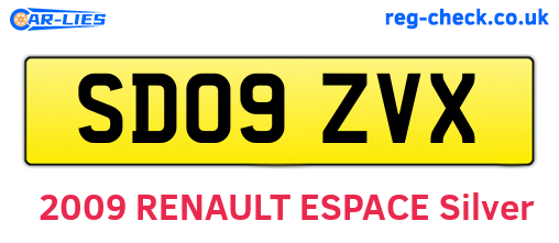 SD09ZVX are the vehicle registration plates.