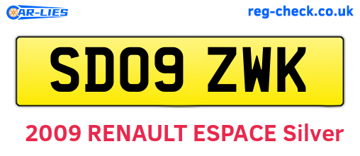 SD09ZWK are the vehicle registration plates.