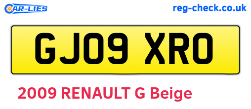 GJ09XRO are the vehicle registration plates.