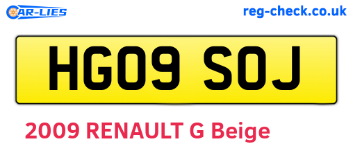 HG09SOJ are the vehicle registration plates.