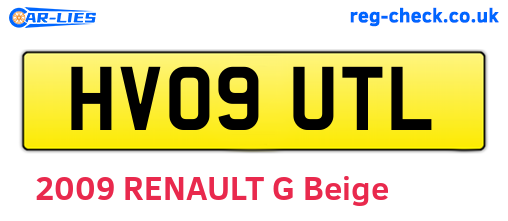 HV09UTL are the vehicle registration plates.