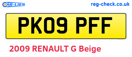 PK09PFF are the vehicle registration plates.