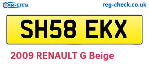 SH58EKX are the vehicle registration plates.