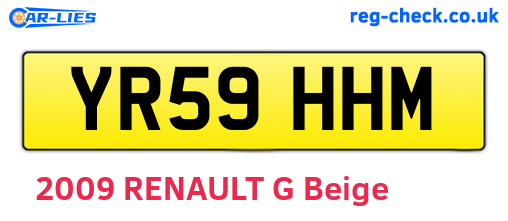 YR59HHM are the vehicle registration plates.