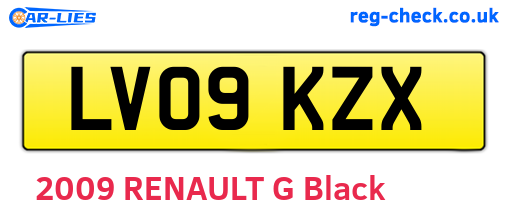 LV09KZX are the vehicle registration plates.