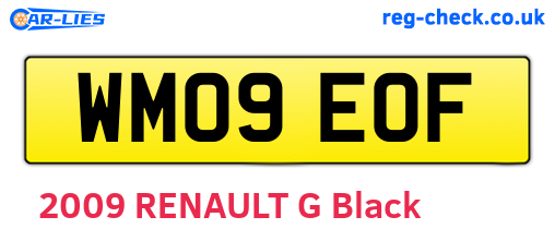 WM09EOF are the vehicle registration plates.