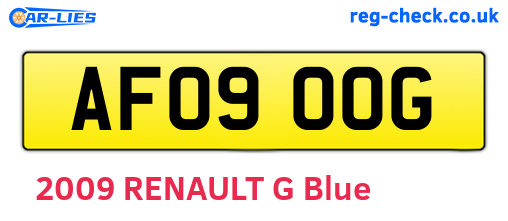 AF09OOG are the vehicle registration plates.