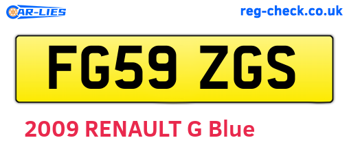 FG59ZGS are the vehicle registration plates.