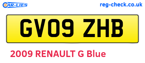 GV09ZHB are the vehicle registration plates.