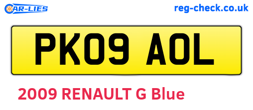 PK09AOL are the vehicle registration plates.